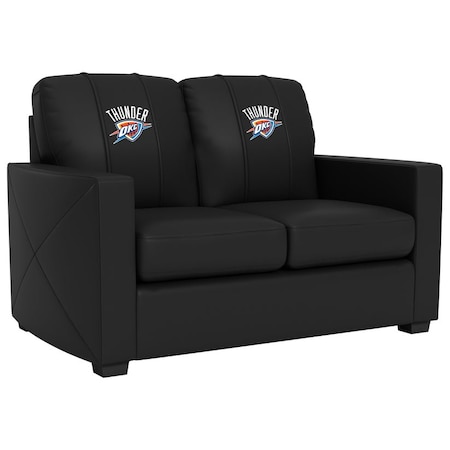 Dreamseat Silver Loveseat with Oklahoma City Thunder Logo XZ7759003LSCDBK-PSNBA32060